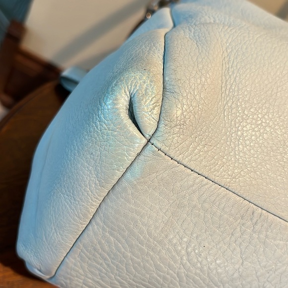 Coach  Phoebe  pebbled leather Light Blue Triple compartment, shoulder bag 26224 - Picture 15 of 17